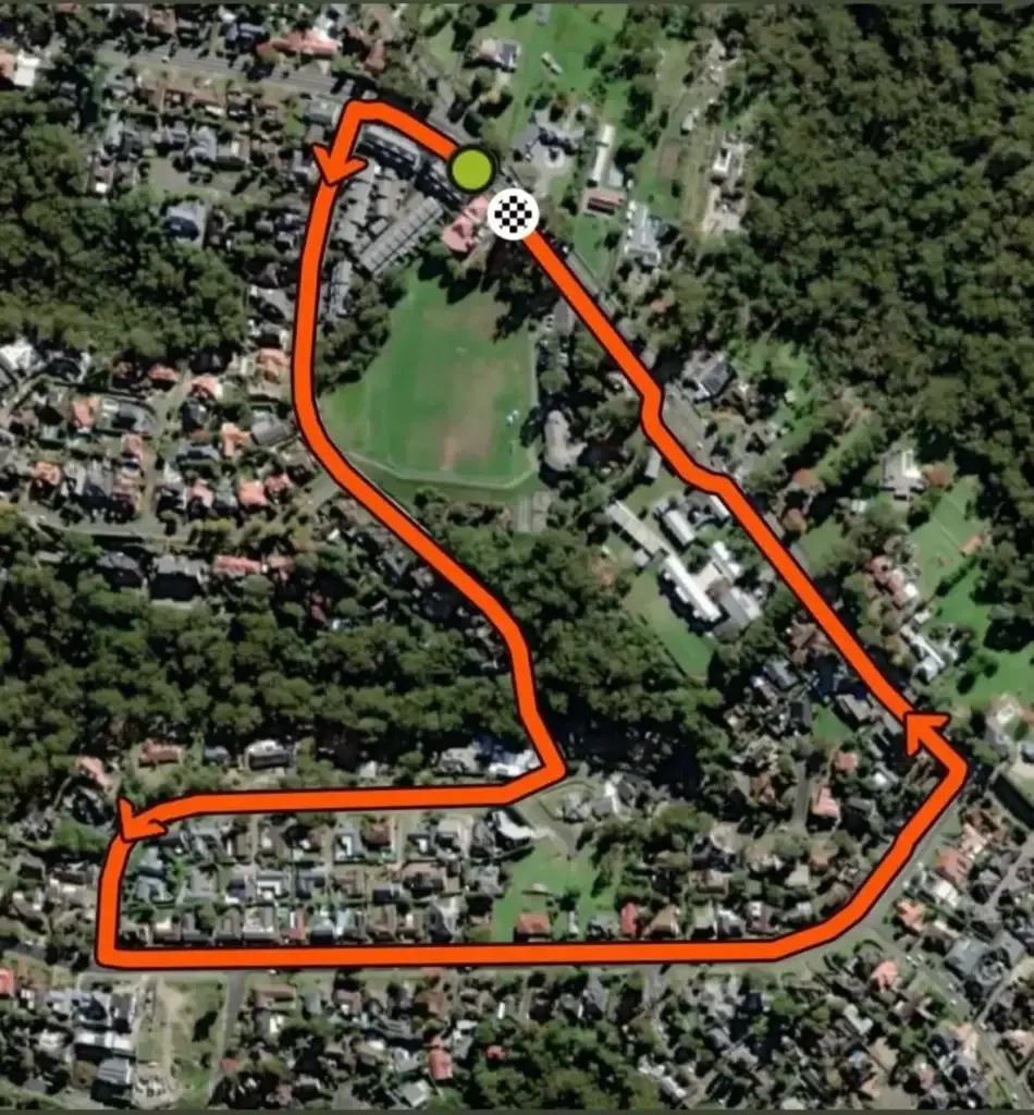 track with map and orange line showing route