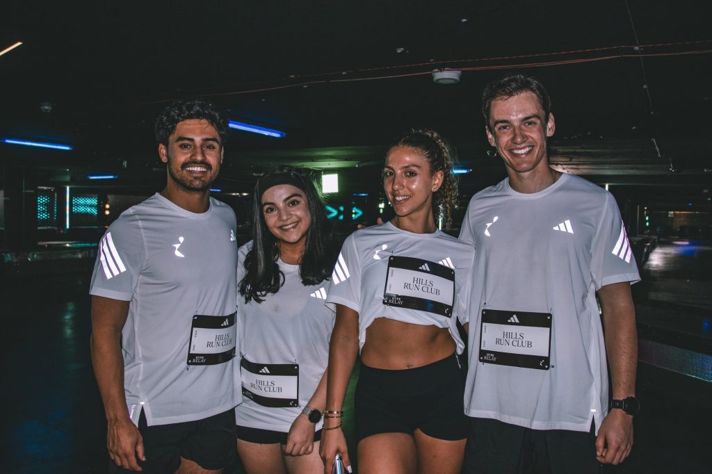 Hills Run Club’s team of four at the adidas Hype Relay